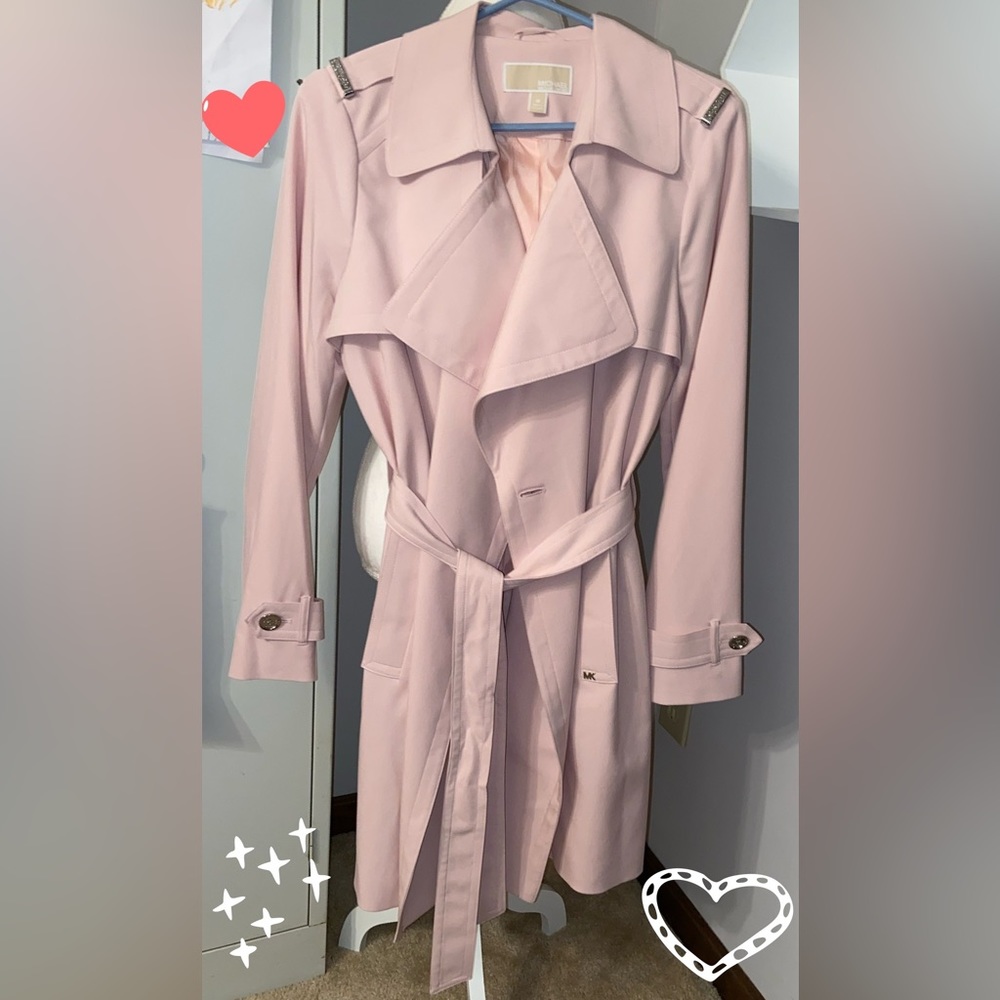 Michael Kors trench coat/jacket- pale pink coat- NWT- never worn- medium
